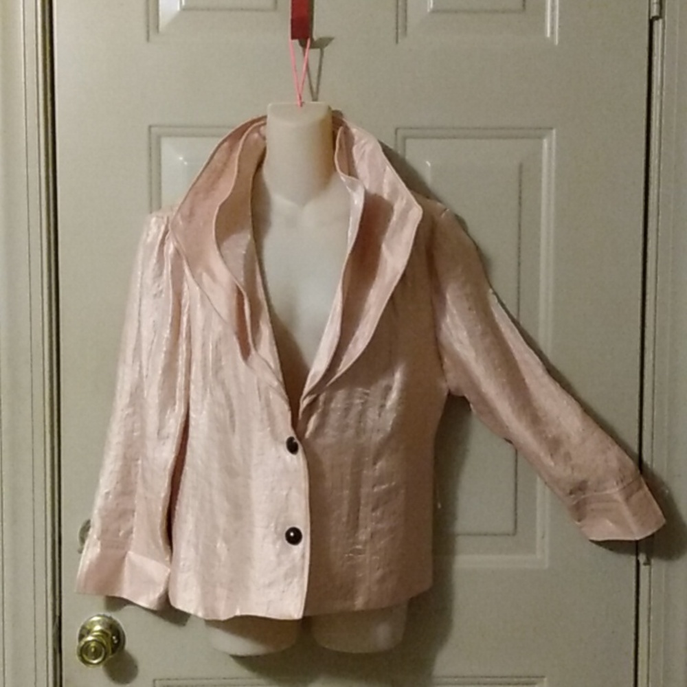 Vtg Victor Costa Pale Blush Pink Sculptural Jacket Mobwife Lux Avant Garde